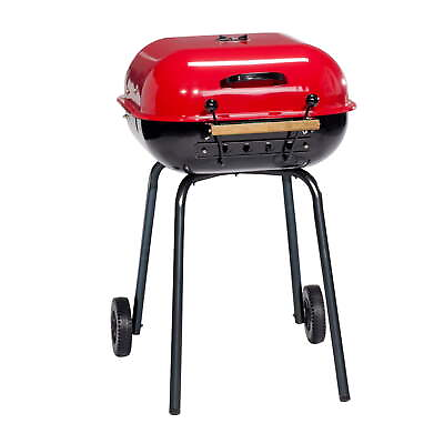 #ad 21 inch Charcoal Grill Outdoor Backyard BBQ Grill with Adjustable Cooking Grate $107.99