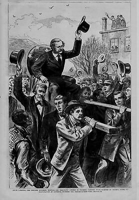 #ad COLUMBIA SOUTH CAROLINA CITIZENS CARRYING WADE HAMPTON IN TRIUMPH AS GOVERNOR $95.00