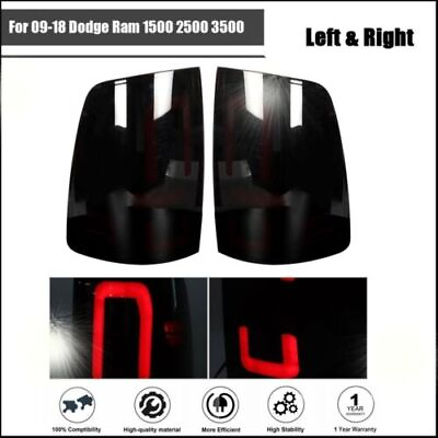 #ad LHRH Side LED Smoke Black Tail Lights Brake Lamps For 09 18 Dodge Ram 1500 $73.99