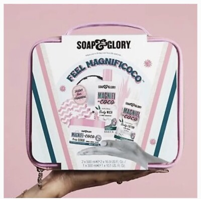 #ad NEW Soap And Glory Feel Magnificoco Gift Set Body Scrub Wash Lotion $39.99