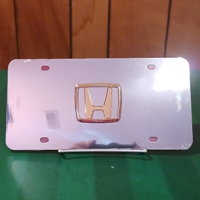 #ad Au TOMOTIVE GOLD Inc. Gold Honda Front Plate Frame Mirror Stainless $39.99