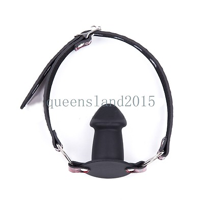 #ad Restraint Leather Silicone Open Mouth Gags Harness Game Binding Oral Plugs $18.99