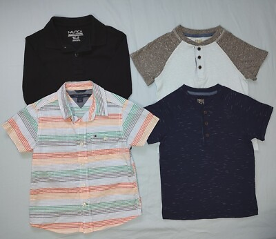 #ad Boy#x27;s Size 4 4T Tommy Hilfiger True Craft Nautica Shirt Bundle Button Henley Top $21.95
