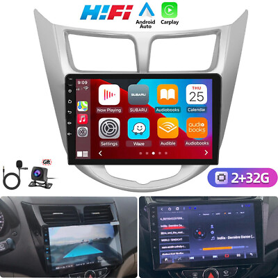 #ad FOR 2011 2019 HYUNDAI ACCENT CARPLAY ANDROID 13 CAR STEREO RADIO GPS NAVI 232GB $133.47