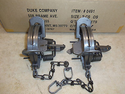 #ad 2 New Duke # 2 OFFSET Coil Spring Traps 0491 Bobcat Coyote Lynx Trapping $35.95
