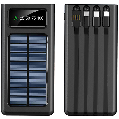 #ad 2024 Super 3000000mAh 4 USB Portable Charger Solar Power Bank For Cell Phone $18.96