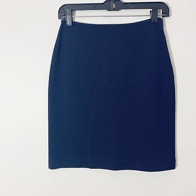 #ad St John Navy Blue Knit Stretch Pencil Skirt Size 2 Lightweight EUC $40.50
