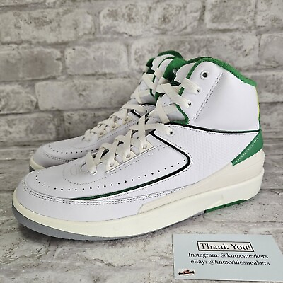 #ad Nike Air Jordan 2 White Sail Light Lucky Green DQ8562 103 Grade School Size 7Y $93.99