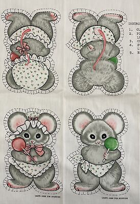#ad Country Mouse Family Fabric Panel Springs Mills Cut amp; Sew Pillow Toy 4 Mice 7570 $7.25