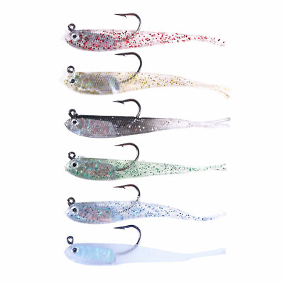 #ad 5PCS Pack Luminous Soft Rubber Ice Fishing Lure 7.5cm 5.5g Fish Bait Jig Bass $5.19