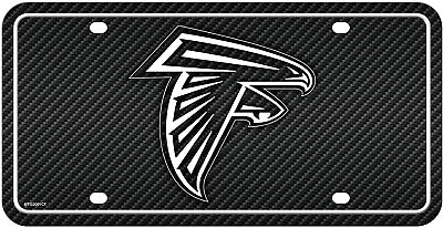 #ad Atlanta Falcons Metal Auto Tag License Plate Carbon Fiber Design 6x12 Inch $17.79