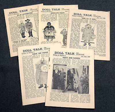#ad FIVE Issues Doll Talk Magazine 1961 1962 Collector Reference Information Toys $15.00