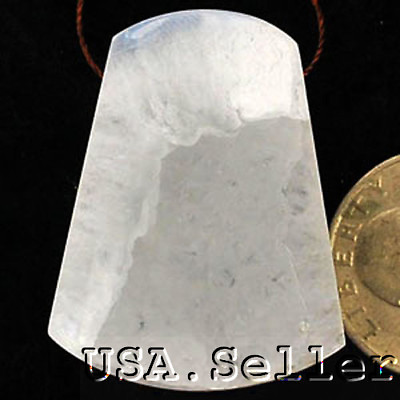 #ad Natural White Drusy Agate Jewelry Pendant Bead FREE SHIPPING 1.2mm hole 38x27mm $16.99