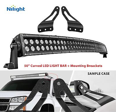 #ad Curved 50quot; 288W LED Light Bar Mount Brackets For Chevy Silverado amp; GMC 2007 14 $149.99