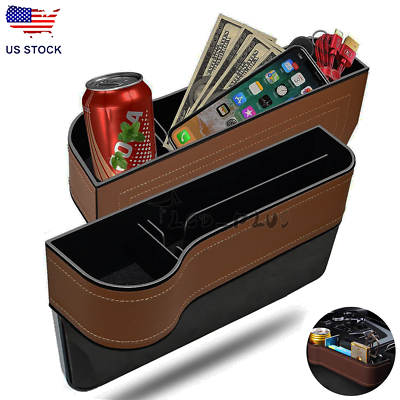 #ad 2x Car Van Seat Gap Catcher Filler Storage Box Pocket Organizer Holder Decorate $13.95