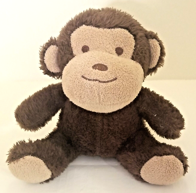 #ad Brown Monkey 7 Inch Sitting Plush Stuffed Animal Lovey Modern Baby Lovey $10.99