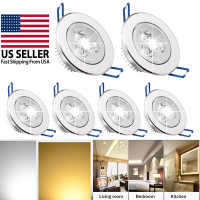 #ad 6piece Downlight LED 3w Light Bulb 220V 110V Ceiling Indoor Home Lamp Spotlight $27.59