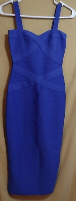 #ad XS Blue Polyester Spandex Dress New No Tags $15.95