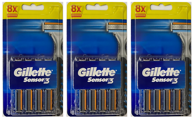 #ad Gillette Sensor 3 Refill Razor Blades 24 Cartridges Fits Sensor Excel Razor $21.99