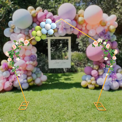 2.5m 99inch Wedding Arch Pentagon Metal Frame Backdrop Flower Rack Balloon Stand $23.75