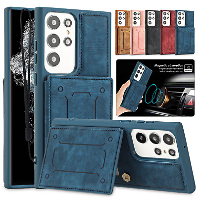 #ad For Samsung S23 Ultra S22 Plus S21 S20 A13 A14 A53 A54 Leather Wallet Stand Case $9.93