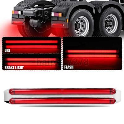 #ad 1X LED Stop Brake Turn Signal DRL Tail Light Bar Strip Truck Trailer 13.5quot; Red $22.99