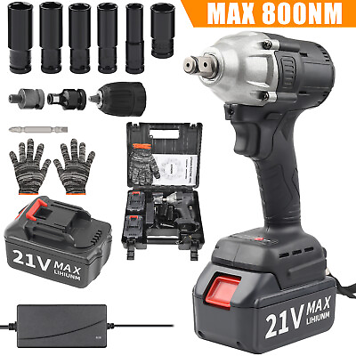 #ad Cordless Electric Impact Wrench Gun 1 2quot; High Power Driver with Li ion Battery $41.99