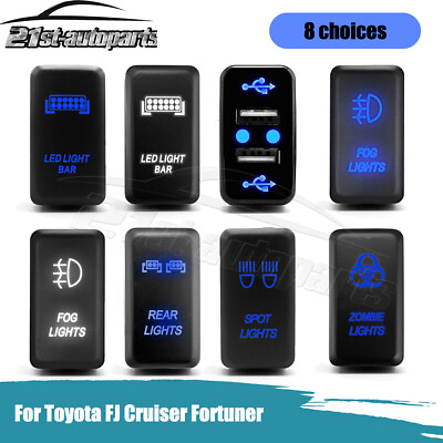 #ad #ad For Toyota FJ Cruiser Fortuner USB CHARGE FOG LIGHT SWITCH LED LIGHT BAR Switch $8.49