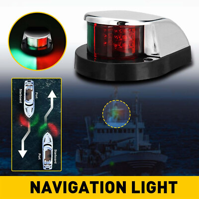 #ad LED Marine Boat Yacht Bow Ship Deck Navigation Light Nav Lamp 12V 3W GreenRed $13.29