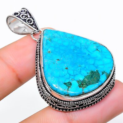 #ad Tibetan Turquoise Gemstone Handmade 925 Sterling Silver Jewelry Pendant 1.97quot; $7.73