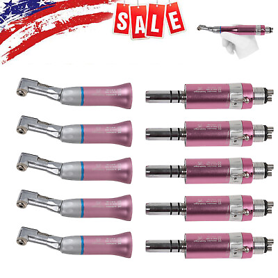 #ad 5Kit Dental Latch Contra Angle amp;4Hole Air Motor Handpiece Slow Low Speed Fit NSK $344.00