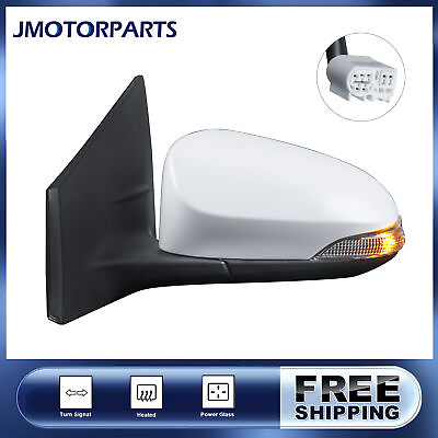#ad 1PC Left Side White Power Heated Mirror For 2014 2019 Toyota Corolla Manual Fold $56.96