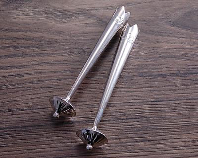 #ad One Pair Sterling Silver Bolo Tie Tips with 12mm Fluted Bead DB2E $25.49