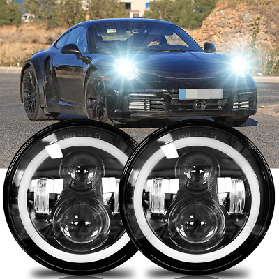 Pair 7quot; Round LED Headlights For Porsche 911 912 914 924 928 944 $109.00