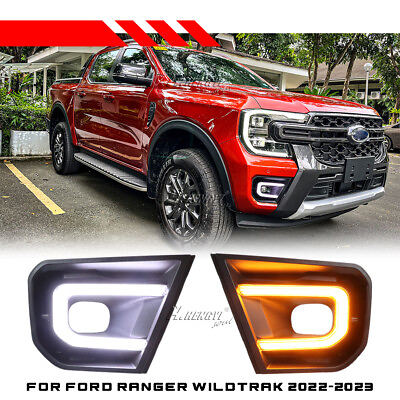 #ad LED DRL Fog Daytime Running Light Turn Signal For Ford Ranger Wildtrak 2022 2023 $85.49