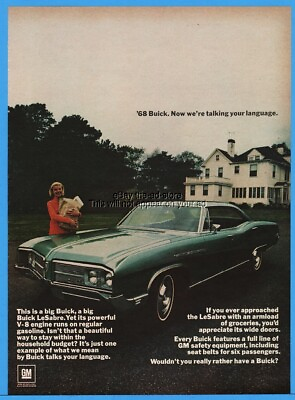 #ad 1968 Buick LeSabre General Motors GM Vintage 1967 Magazine Car Photo Ad $9.44