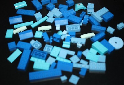 #ad Lego Brick Lot 80 pcs Blue Assorted Shades Light Various Sizes Round NNX ^ $16.99