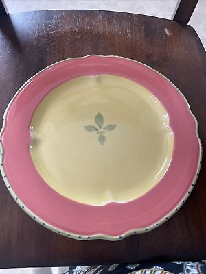 #ad Pfaltzgraff The Secrets Of Pistoulet Jana Kolpen Pink Edge Dinner Plate EUC $9.99