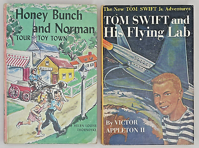 #ad 1950s Honey Bunch and Norman Tour Toy Town Tom Swift and His Flying Lab Grosset $14.97
