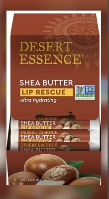 #ad 24 Non GMO Desert Essence Lip Blam Rescue ULTRA HYDRATING Shea Butter chapstick $70.97