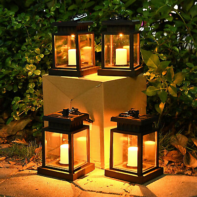 Solar Lantern Hanging Light LED Waterproof Yard Outdoor Patio Garden Yard Lamp $12.78