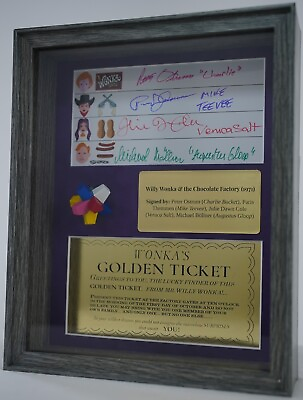#ad WILLY WONKA EVERLASTING GOBSTOPPER SHADOWBOX AUTOGRAPHED SIGNED BY FOUR $179.00