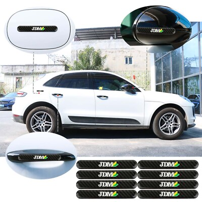 #ad Brand New 8PCS JDM Real Carbon Fiber Black Car Trunk Side Fenders Door Badge $22.00