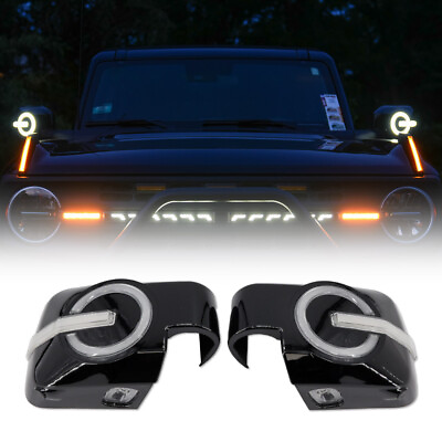 #ad IAG I Line Side Mirror LED Lighted Cap for 2021 Ford Bronco in Gloss Black $399.99