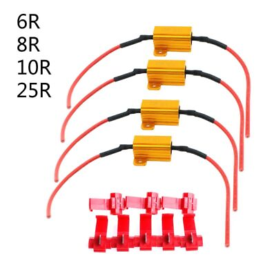 #ad 4pcsLED Car Light Resistance 25W 6 8 10 25?? Load Resistors for Turn Signal Lamp $8.75
