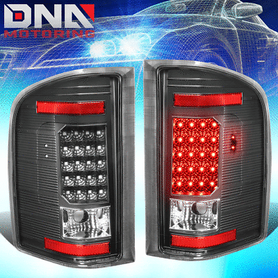 #ad FOR 07 14 CHEVY SILVERADO PAIR BLACK CLEAR LED TAIL LIGHT BRAKE LAMP REPLACEMENT $96.38