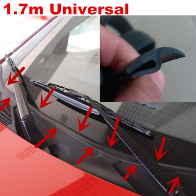 #ad Universal 1.7m Car Front Windshield Wiper Panel Hood Rubber Seal Strip $8.59