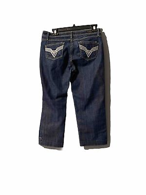 #ad Vigoss Size 3Juniors The Dublin Capri Blue Embellished Distressed Jeans $11.77