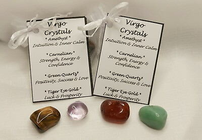 #ad Virgo Zodiac Crystal Kit Healing Crystal Set Virgo Star Sign Gift GBP 7.00