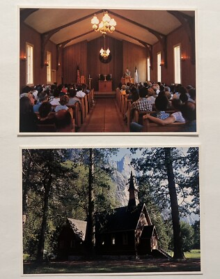 #ad 1970s NEW Yosemite Chapel in Yosemite Natl. Park California Postcards Lot Of 2 $30.00